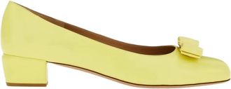 Ferragamo Womens Leather Ballet Flats In Yellow