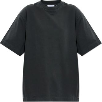 Off-white T-shirt met geborduurd logo - Dames - T-shirts - Grijs - XS - Katoen - Tops