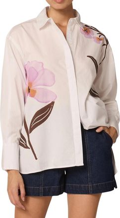 Cleobella Betsabe Button Down Blouse In Moresco Ivory Print