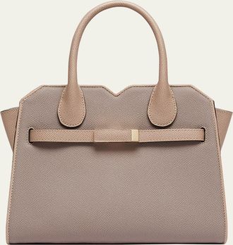 Valextra Milano Bicolor Leather Top-Handle Bag