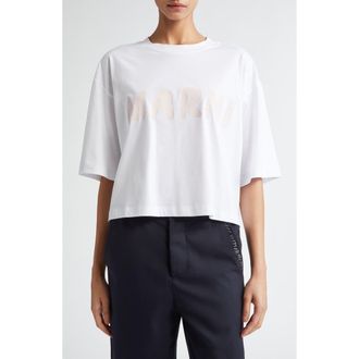 Tシャツ・カットソー MARNI Woman Shirt Grey CAMA0613QSTW839 00N60 Marni logo-print Cotton T-shirt | Grey | FARFETCH