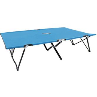 vidaXL Tumbona Doble Plegable Acero Azul Vidaxl