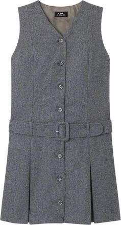 A.P.C. Sandra Tailored Pleated Midi Dress