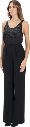 Elisabetta Franchi Elegante Jumpsuit - Dames - Jumpsuits - Zwart - S - Satijn - Jumpsuits & Playsuits