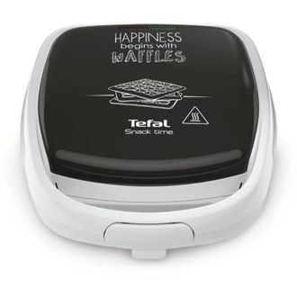 T-fal Snack Time Happiness 2waffle(s) 700w Negro, Color Blanco Gofrera