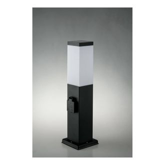 Netlighting Station Outdoor Stainless Steel Power Supply Bollard Black IP44 E27