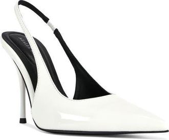 Azalea Wang Sylva Slingback Pointed Toe Pump in White at Nordstrom, Size 8.5