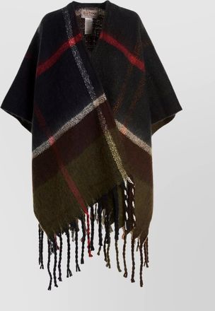 Barbour checked poncho