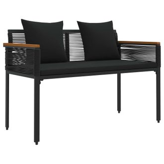 vidaXL Banco De Exterior Negro 117 X 54 X 74.5 Cm Rat&aacute;n Sint&eacute;tico Vidaxl