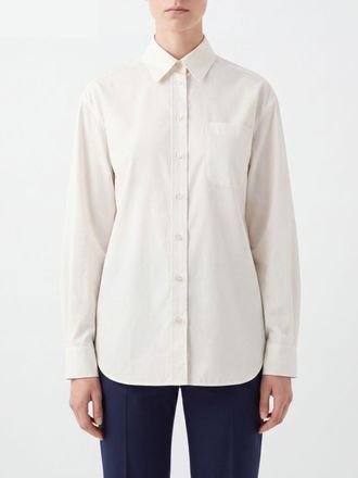The Row Camicia in cotone a maniche lunghe con colletto francese