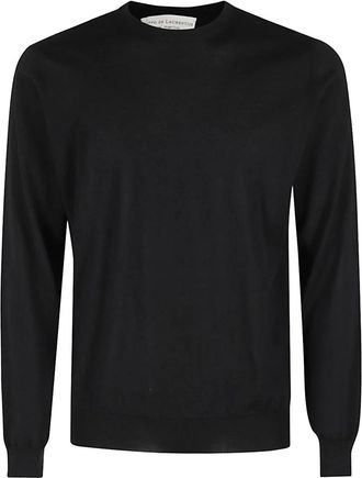 FILIPPO DE LAURENTIIS Girocollo Merino Manica Lunga - Heren - Ronde hals truien - Zwart - M - Wol - Truien & Vesten