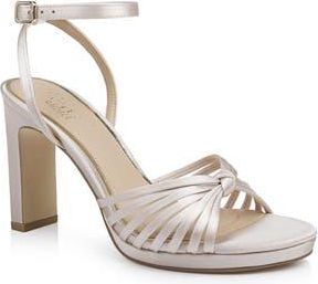 Badgley Mischka Skylar Ankle Strap Sandal in Champagne Satin at Nordstrom Rack, Size 8.5
