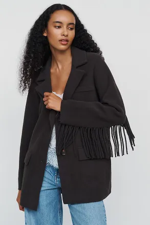 NVLT Fringe Blazer Coatigan Jacket