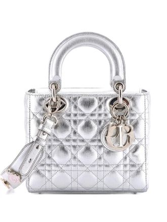 Dior My Lady Dior Bag Cannage Quilted Leather satchel - women - Calf Leather - One Size - Silver