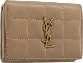 Saint Laurent Pre-owned Vintage Portemonnee - Dames - Vintage Accessoires - Beige - ONE Size - Leer - Vintage