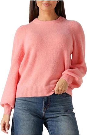 Moss Copenhagen Mschmiabelle Hope Puff Pullover - Dames - Ronde hals truien - Roze - M/L - Linnen - Truien & Vesten