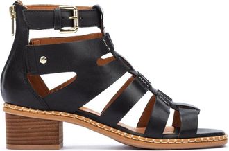 Pikolinos Blanes Sandal - Dames - Sandalen met hakken - Zwart - 35 EU - Leer - Schoenen