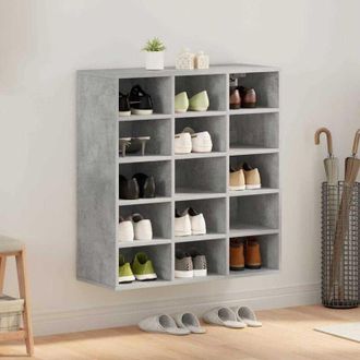 vidaXL Vidaxl - Shoe Cabinet Concrete grey 77.5 x 30 x 83.5 cm Engineered wood