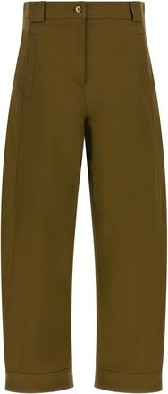 Max Mara Broeken, Dames, Groen, 2Xs, Katoen, Mxm Adorni Broek