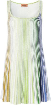 Missoni Plissé mini-jurk - Groen
