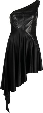Matériel one-shoulder faux-leather dress - women - Polyester - M - Black