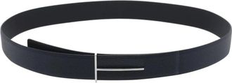 Tom Ford Grain Leather Slim T Reversible Belt - Heren - Riemen - Blauw - 95 CM - Leer - Accessoires