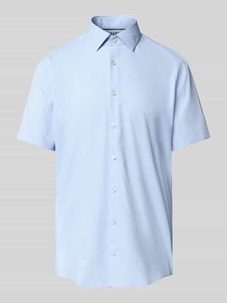 Jake*s Slim Fit Kurzarmhemd in kurz&auml;rmeligem Design in Bleu, Gr&ouml;&szlig;e 41/42