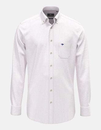 Fynch-Hatton Mens Washed Oxford Bengal Stripe Button Down Shirt Magnolia - Multi - Size: 44/Regular