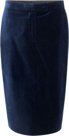Tom Ford Fluwelen midi-rok - Dames - Rokken - Blauw - Maat: XS Katoen