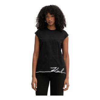 Karl Lagerfeld Dames, Tops, Zwart, Maat: XS Katoen