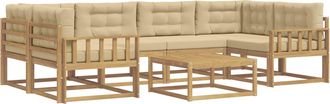 vidaXL Conjunto De Sof&aacute;s De Exterior 5 Uds. Y Beige Vidaxl