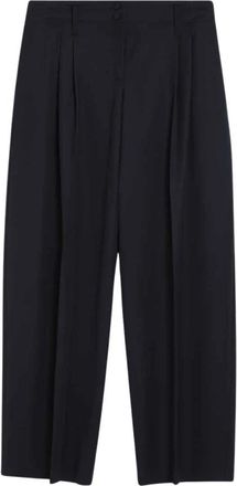 Alexander McQueen Wide Leg Tailored Broeken - Dames - Wijde Broeken - Blauw - M - Wol - Broeken