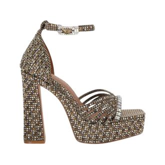 Kurt Geiger Crystal Strap Platform Heel - Dames - Schoenen - Geel - Maat: 40 EU Leer