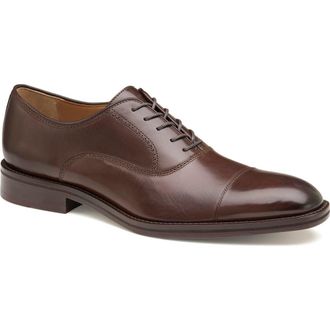 Johnston & Murphy Meade Cap Toe Oxford in Mahogany Italian Calfskin at Nordstrom Rack, Size 10.5