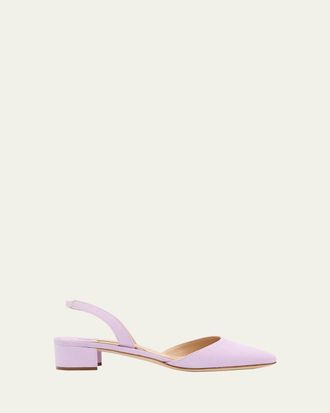 Manolo Blahnik Aspro Suede Slingback Pumps