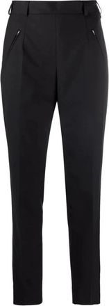 Maison Margiela Zwarte broek met lamahaar - Dames - Slim Fit Broeken - Zwart - 2XS - Polyester - Broeken