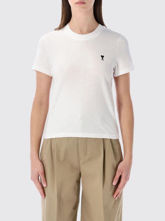 Ami T-shirt slim fit in cotone con logo Ami de Coeur a contrasto