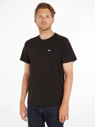 Tommy Jeans T-Shirt TOMMY JEANS TJM CLASSIC JERSEY C NECK, Herren, Gr. M (48/50), schwarz, Single Jersey, Obermaterial: 100% Baumwolle, regular fit h&uuml;ftlang, Rund