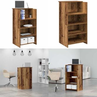 vidaXL Banco Reception Legno Antico 55x50x103,5 cm Legno Multistrato - Bancone reception - Archiviazione
