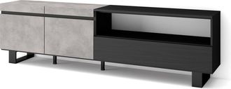 Skraut Home Skraut Home - Mueble Tv, Televisi&oacute;n, Muebles De Sal&oacute;n, Almacenaje, 200x57x35cm, Para Tv Hasta 80, Dise&ntilde;o Industrial, Estilo Moderno, Gris Cemento