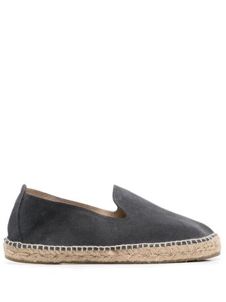 Maneb&igrave; braided-raffia sole espadrilles - men - Raffia/Suede/Rubber - 41 - Grey
