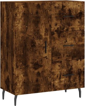 vidaXL Vidaxl - Aparador De Madera De Ingenier&iacute;a Roble Ahumado 69,5x34x90 Cm