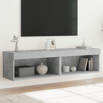 vidaXL Vidaxl - Mobili Tv Con Luci Led 2pz Grigio Cemento 60x30x30 Cm