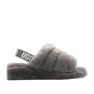 UGG Womens Fluff Yeah Slingback Slippers In Gray