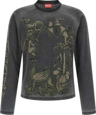 Diesel Grey Full Sleeves T-shirt