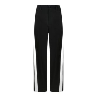 Givenchy Broeken, Heren, Zwart, S, Leer, Zwarte Tailored Broek met Zijstreep