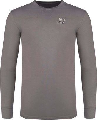 Siksilk Langarmshirt SIKSILK Siksilk Langarmshirt Long Sleeve T-Shirt, Herren, Gr. XL, grau, Obermaterial: 95% Baumwolle CO. 5% Elasthan EL., Shirts Langarmsh