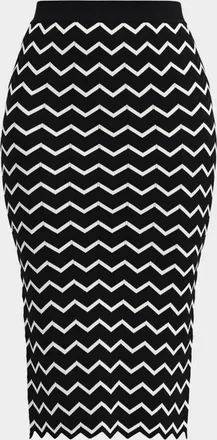 H&eacute;rve L&eacute;ger The Giana Chevron Knit Skirt