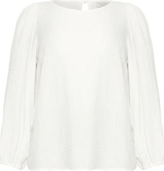 Kaffe Curve Vrouwelijke Blouse met Boothals - Dames - Blouses - Wit - 4XL - Overhemden