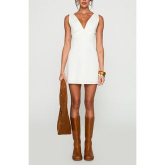 Princess Polly Florien Embroidered Cotton Mini Sundress in White at Nordstrom, Size 4